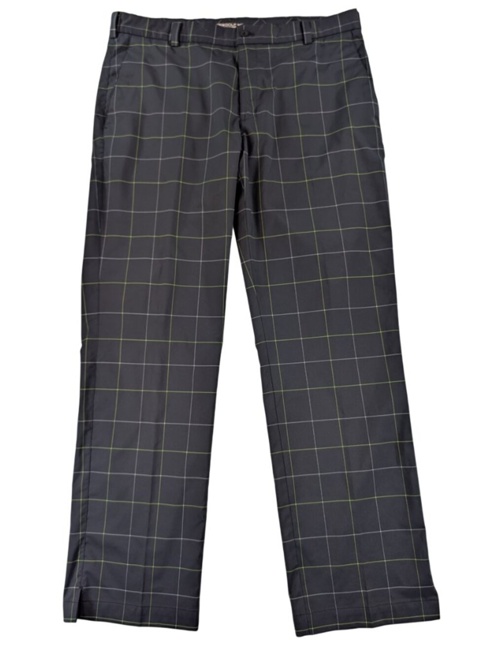 Nike Golf Tour Performance Pants Black with Green/Gray Plaid 36 x 32 | BUNDLE